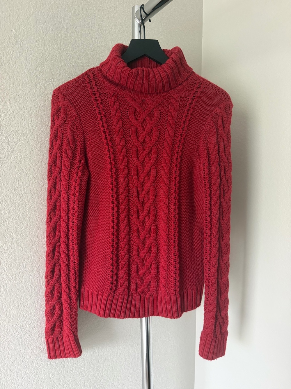 St. John's Bay Red Cable-Knit Turtleneck Sweater